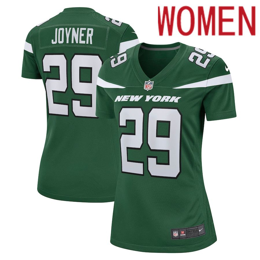 Women New York Jets #29 Lamarcus Joyner Nike Gotham Green Game NFL Jersey->women nfl jersey->Women Jersey